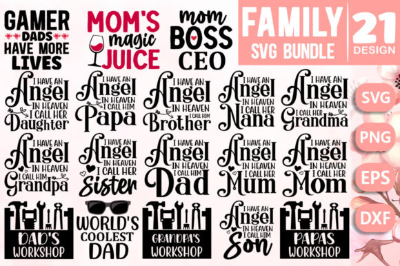 Mom, Dad, Family SVG Bundle Vol 15 Review