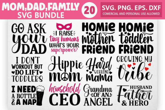 Mom, Dad, Family SVG Bundle Vol 5 Review